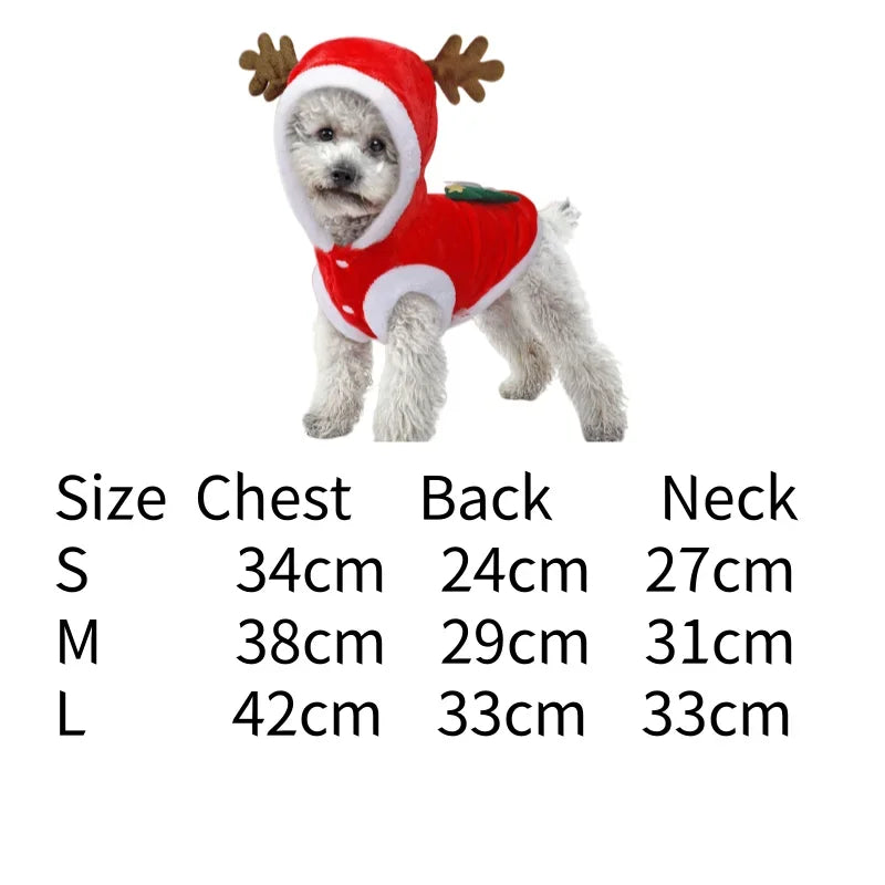 Guangdong Pet Dog Winter Flannel Festive Coat Elk Christmas