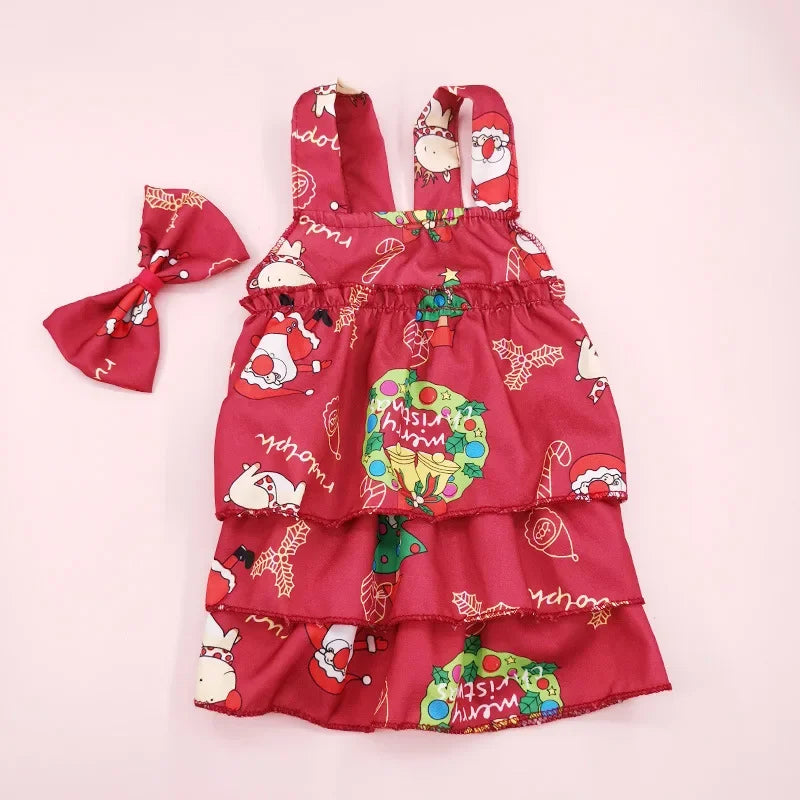 CN Guangdong Christmas Dog Strap Skirt Autumn Winter Pet Costume