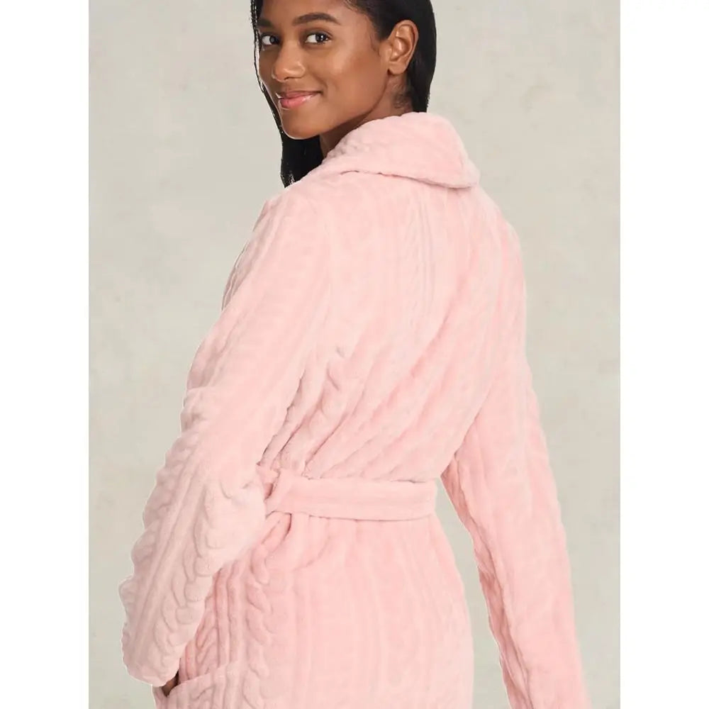 Craft of Weaving Plush Robe With Pockets Waist Tie