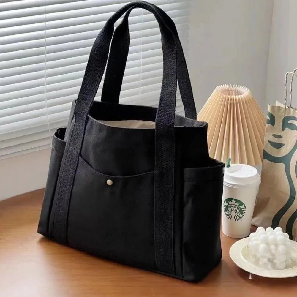 Canvas Tote Bag Large Capacity for Work and School Use
