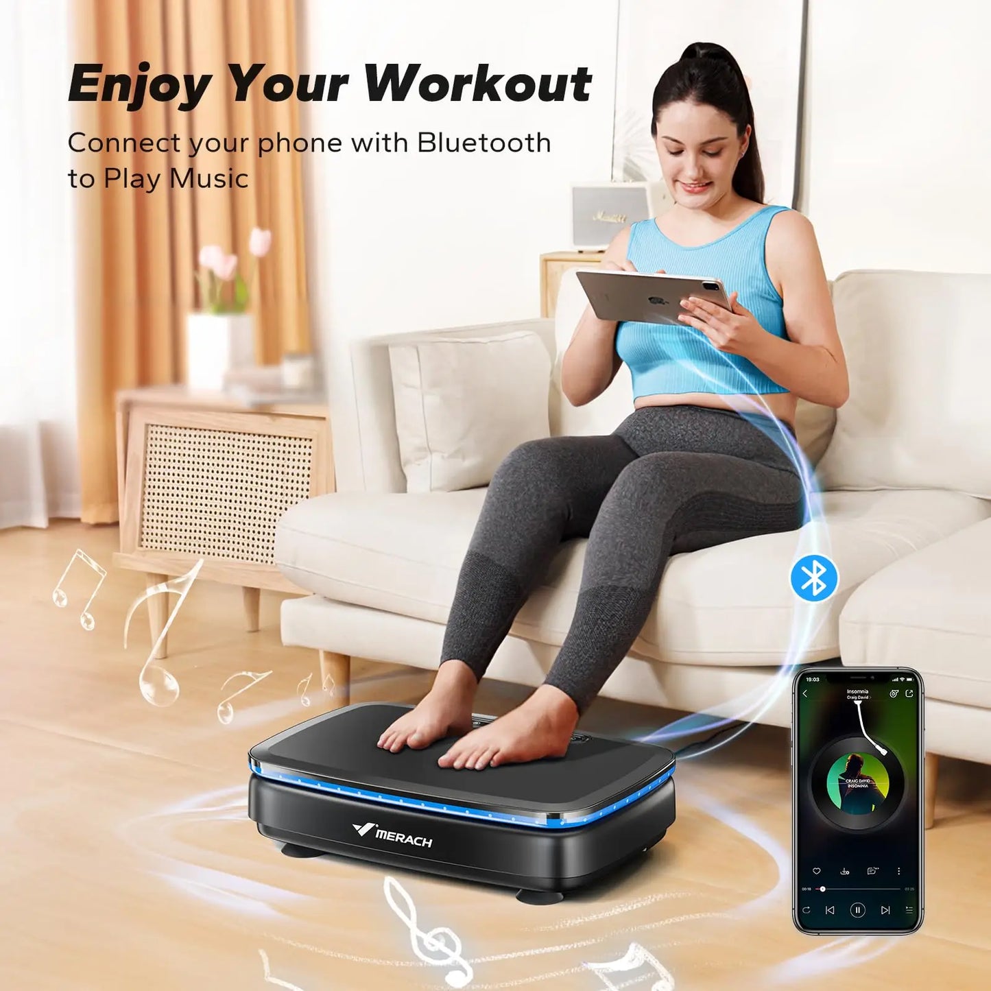 Merach Vibration Plate Exercise Machine With Remote Control