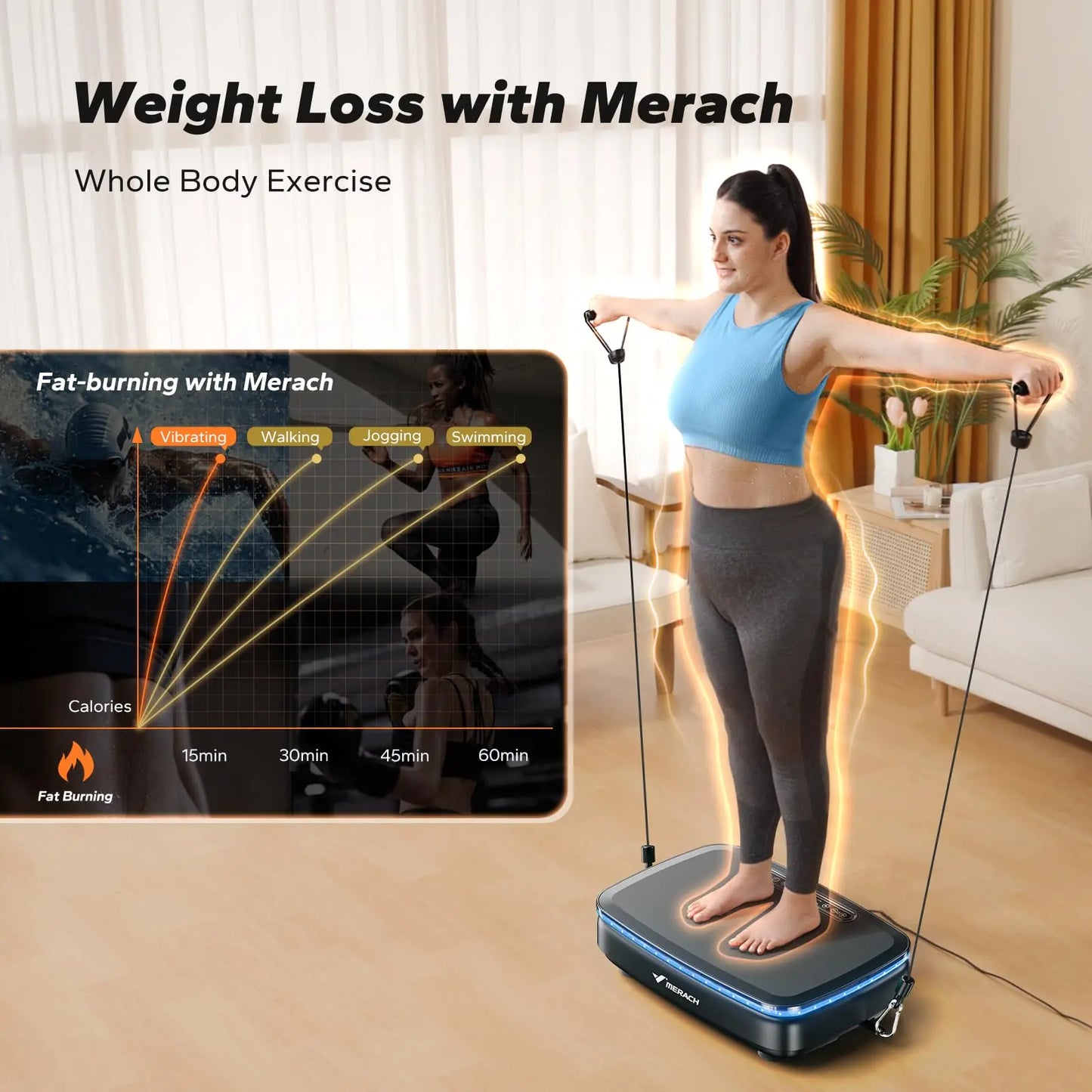 Merach Vibration Plate Exercise Machine With Remote Control