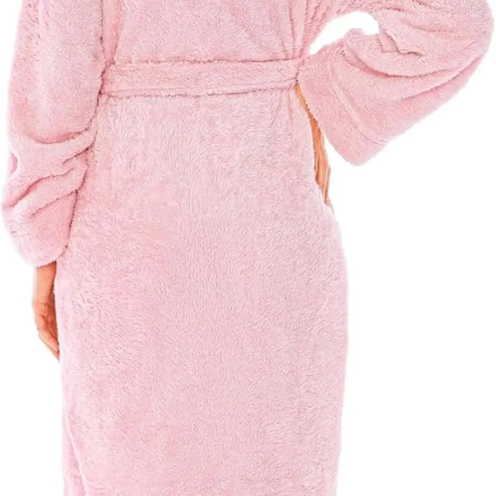 Craft of Weaving Plush Womens Fleece Sherpa Bathrobe for Comfort