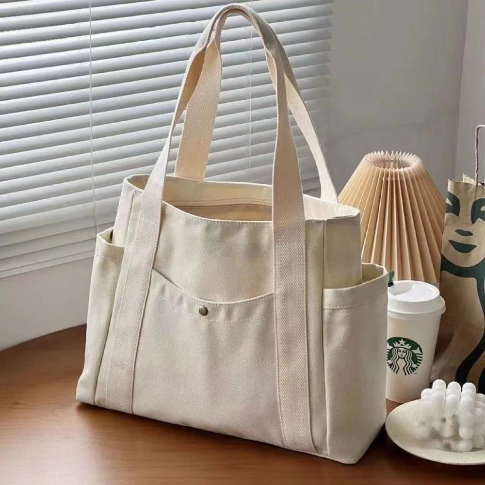 Canvas Tote Bag Large Capacity for Work and School Use