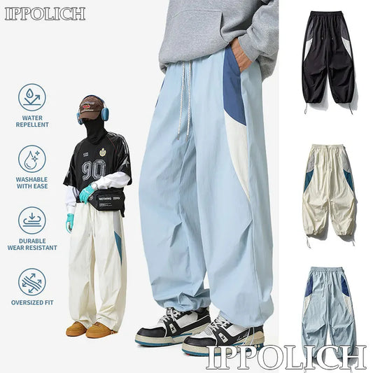 IppolichCN Men Waterproof Wear Resistant Running Cargo Sweatpants