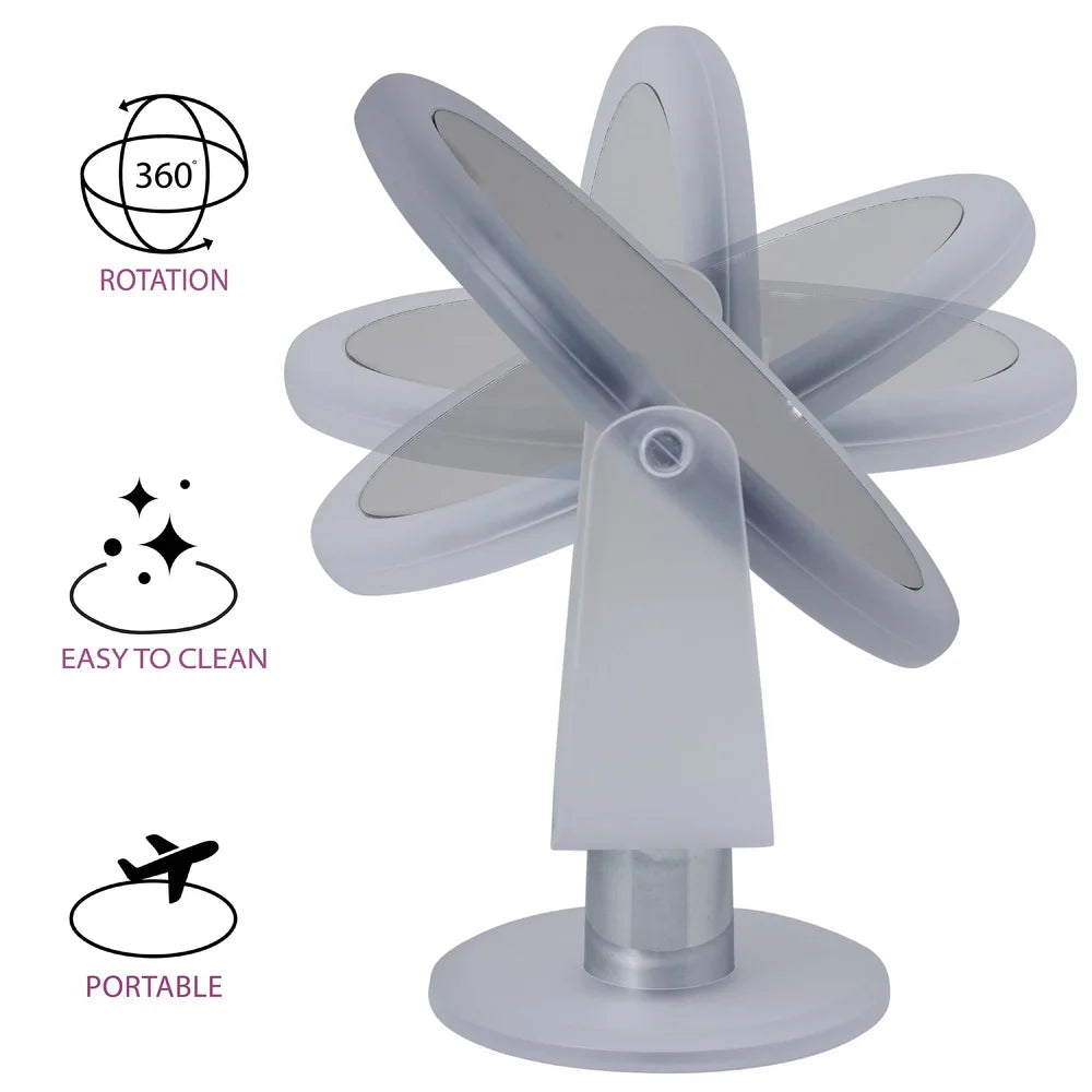 Dual Sided 10X Magnifying Freestanding Vanity Mirror Rubberized Desktop Makeup Mirror Dressing Table and Office Desk