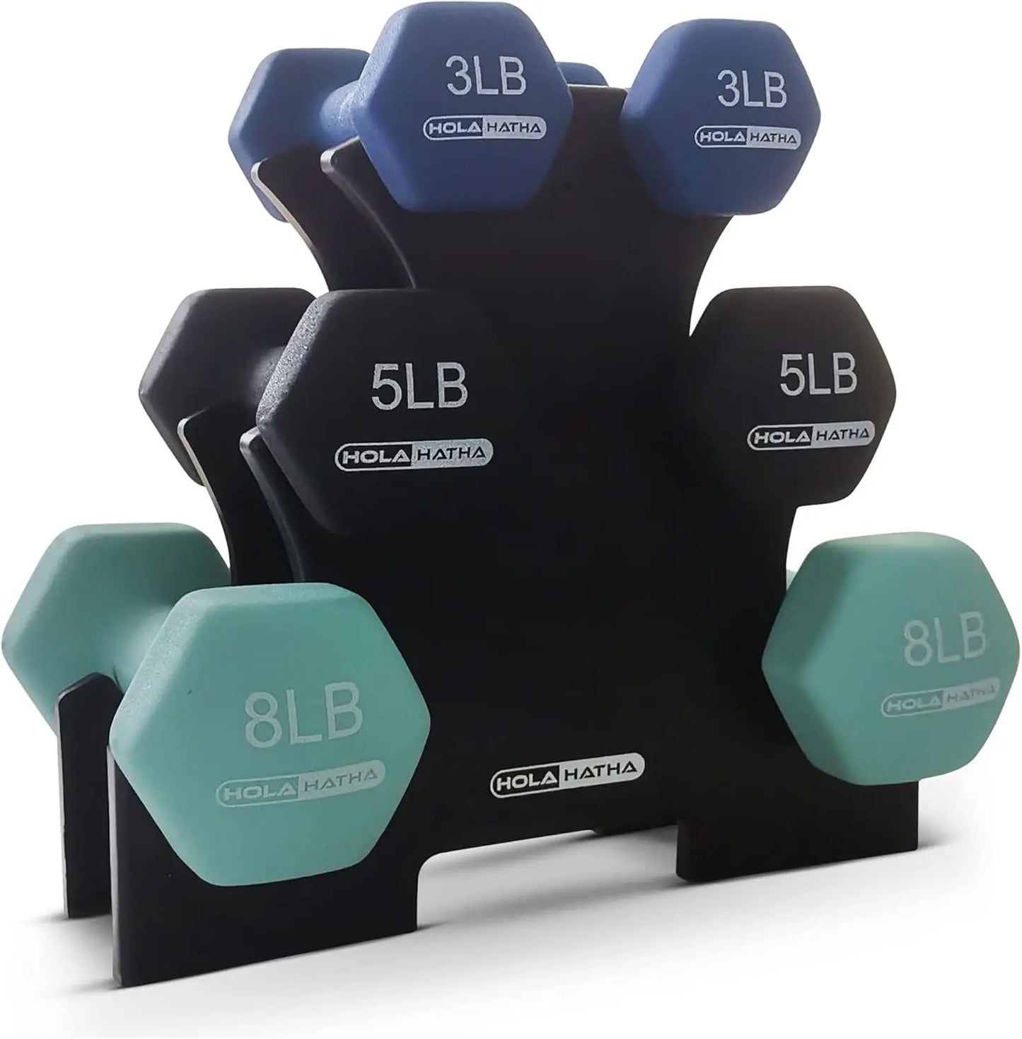 Neoprene Dumbbell Set With Rack For Home Workouts Toning