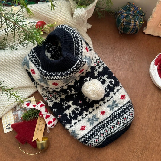 Zhejiang Christmas Hooded Sweater for Dogs and Cats Pet Clothes