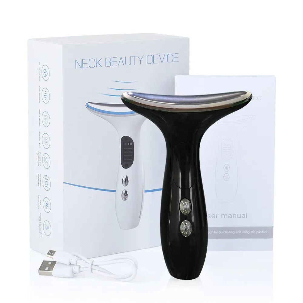 BXAE LED Face Massager Facial and Neck Massage USB Rechargeable
