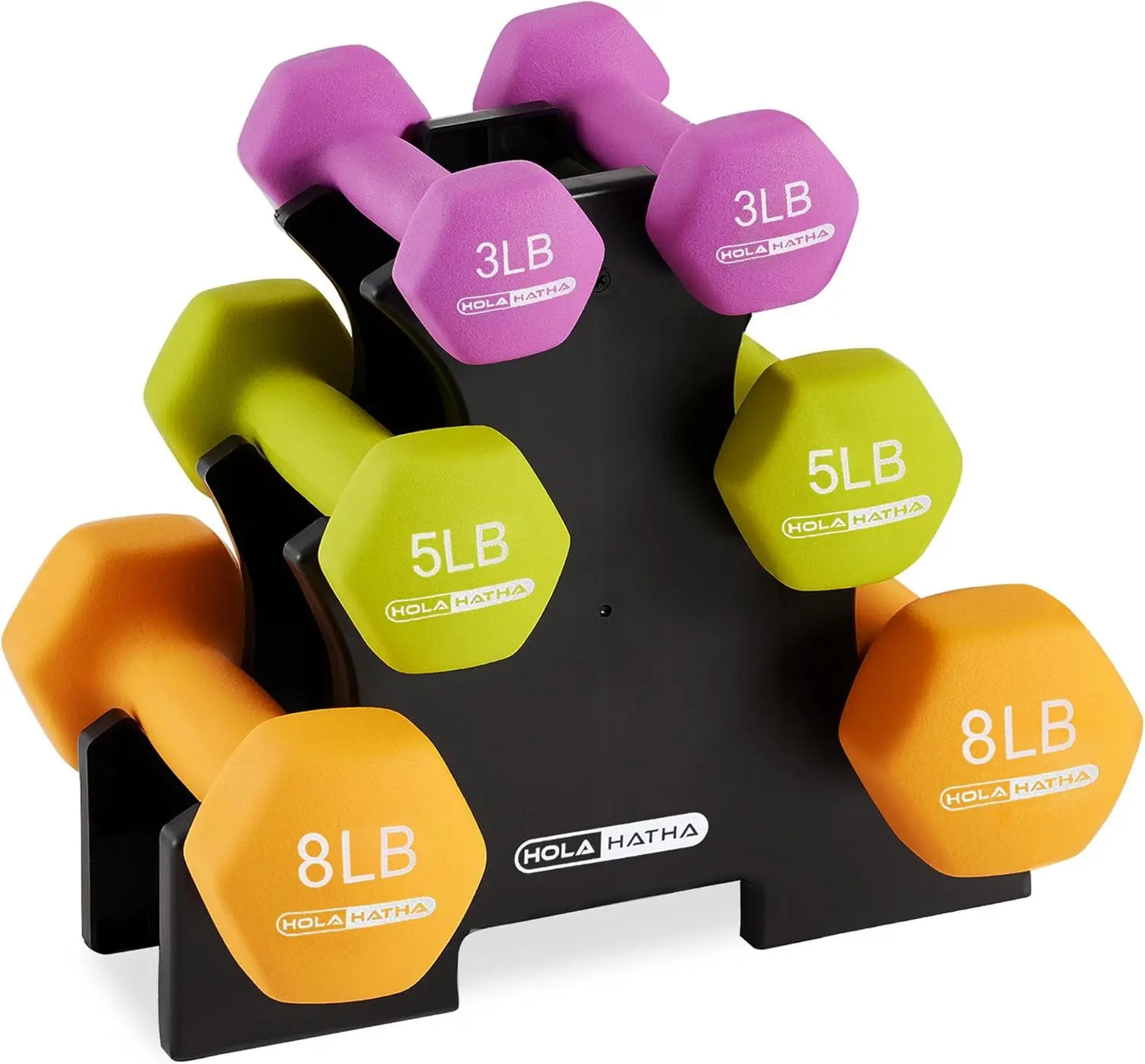 Neoprene Dumbbell Set With Rack For Home Workouts Toning