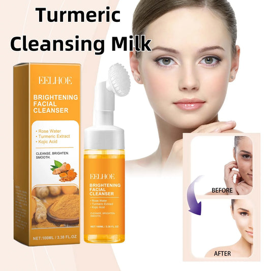 Turmeric Cleansing Milk Foam Facial Cleanser Brightens Skin