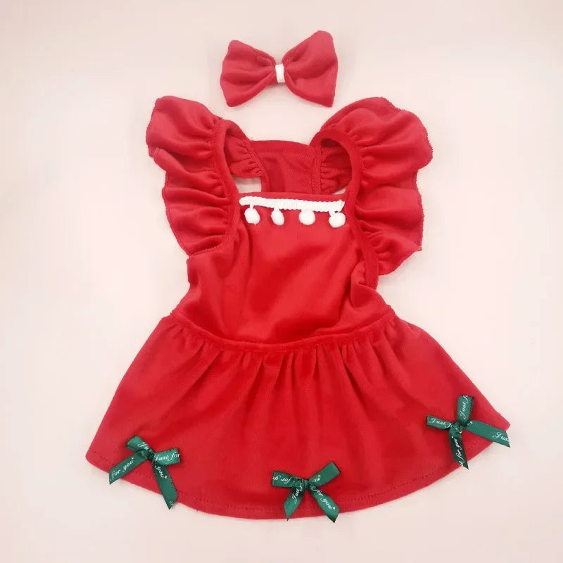 CN Guangdong Christmas Dog Strap Skirt Autumn Winter Pet Costume