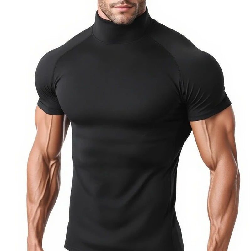 Mens Compression Workout Shirt Quick Dry Sportswear Short Sleeve For Gym And Running
