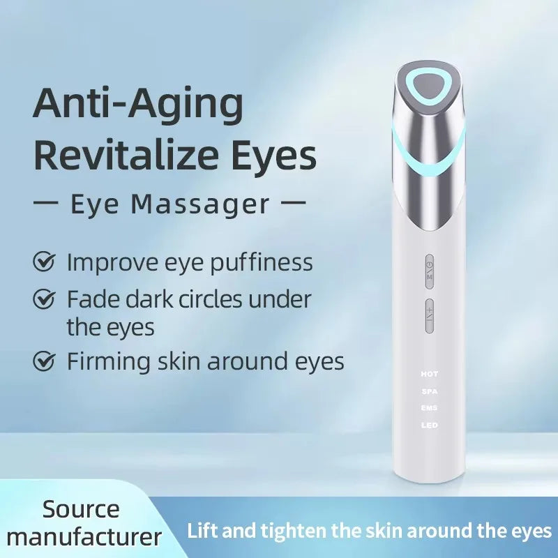 2025 EMS Microcurrent Wireless Eye Lifting Anti Wrinkles Pen Eye Bags Dark Anti-Puffiness Device for Eye Massage Tools