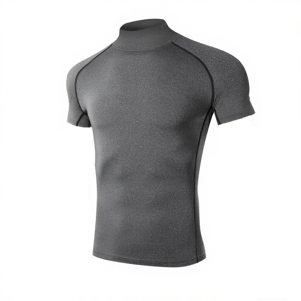 Mens Compression Workout Shirt Quick Dry Sportswear Short Sleeve For Gym And Running