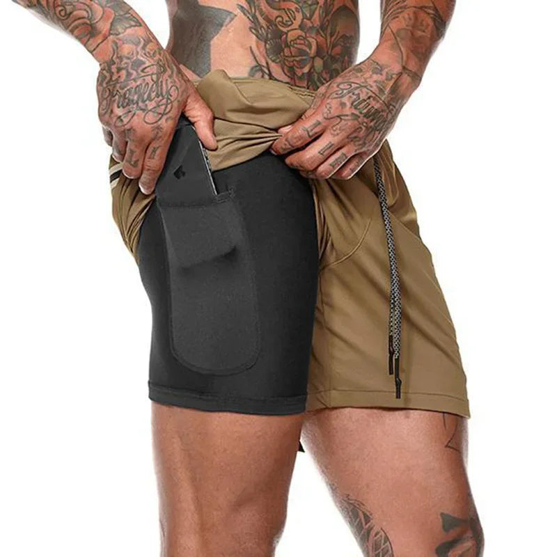 Chyxingye Camouflage 2-In-1 Running Shorts Quick Dry