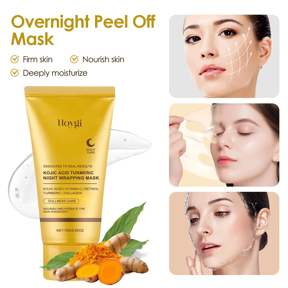 Kojic Acid Turmeric Nightly Peel Off Mask For Glowing Skin