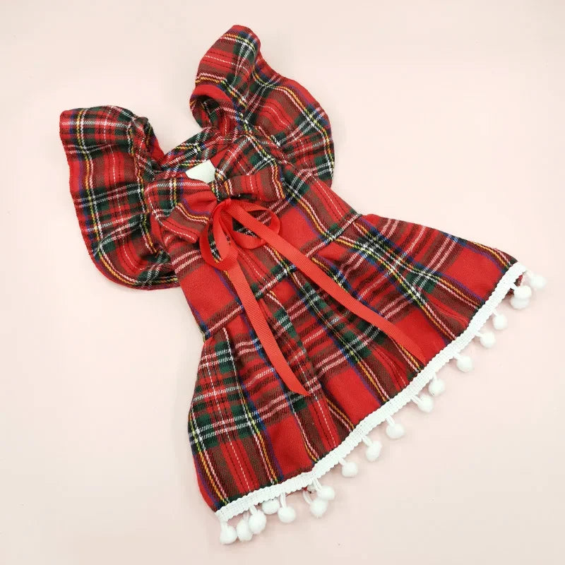 CN Guangdong Christmas Dog Strap Skirt Autumn Winter Pet Costume