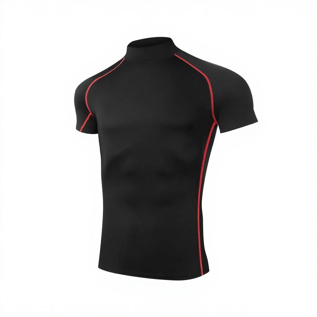 Mens Compression Workout Shirt Quick Dry Sportswear Short Sleeve For Gym And Running