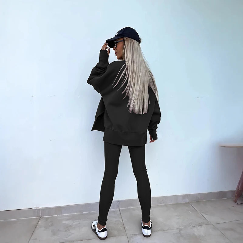 Women Sports Hoodie Set For Spring Autumn Yoga Two Piece