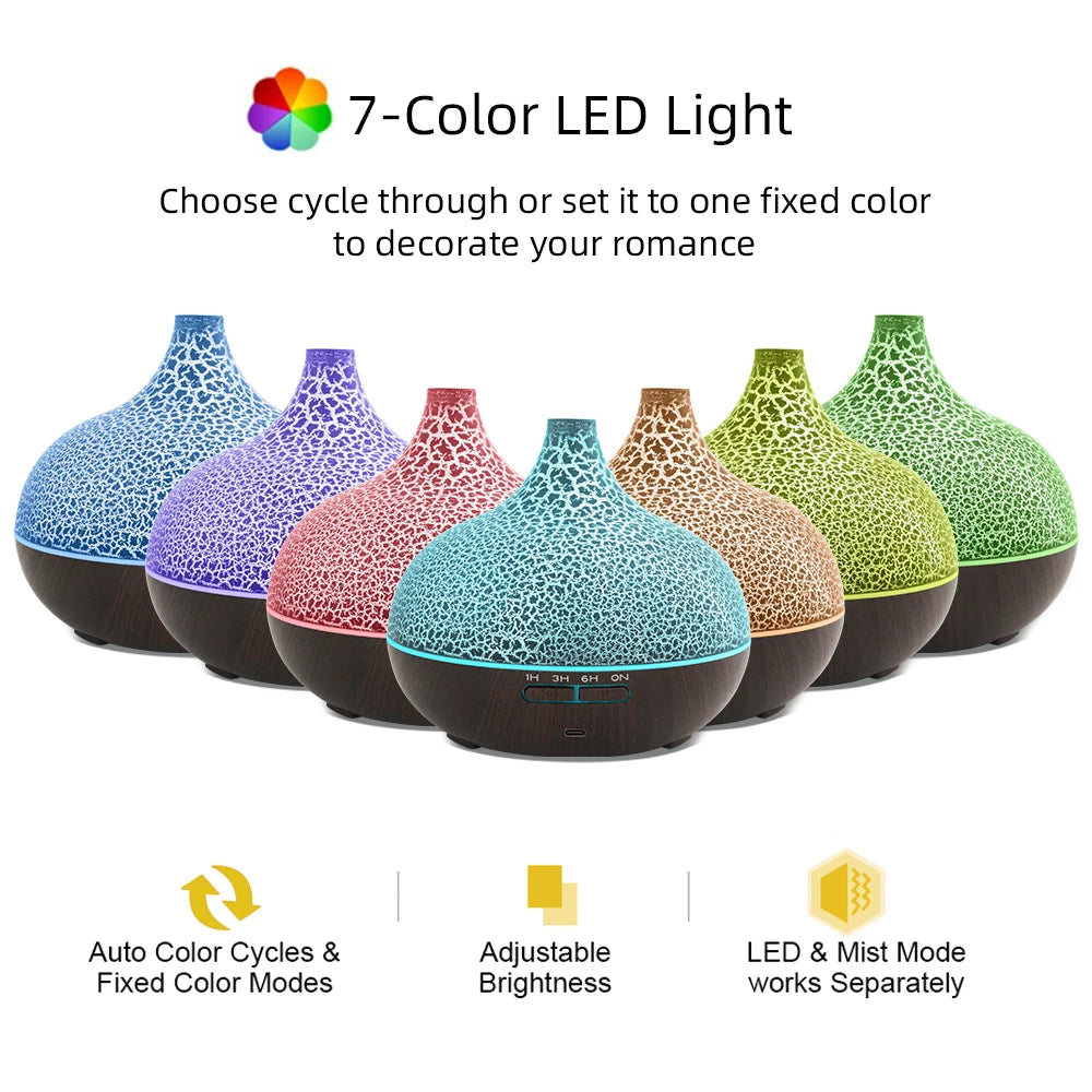 Miflame Ultrasonic Humidifier Aromatherapy Diffuser With LED Lights
