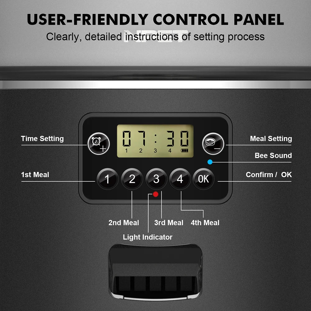 Smart Pet Feeder With Stainless Bowl Timed Feeding For Pets