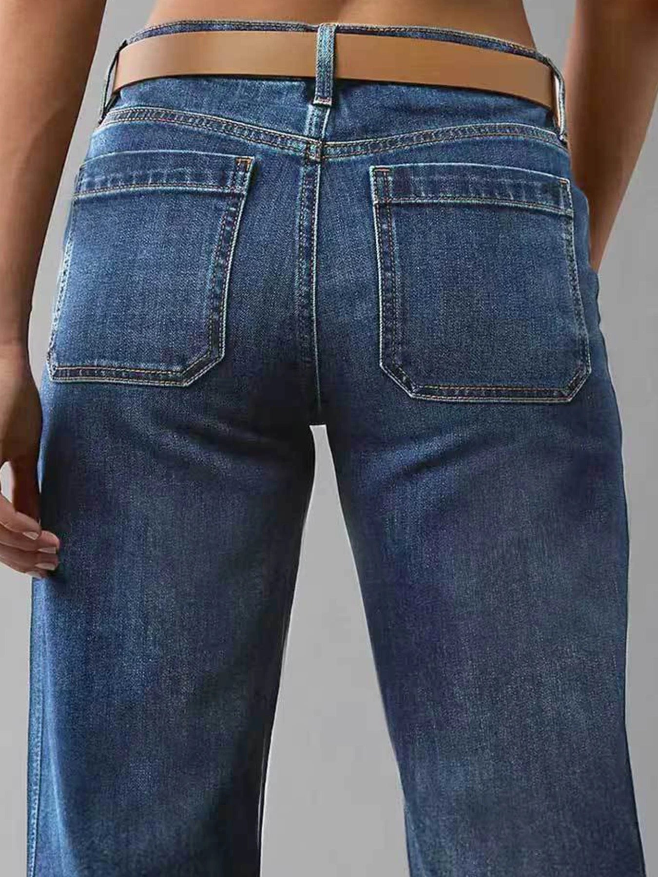 Women Wide Leg Jeans With Pocket Design For Daily Wear