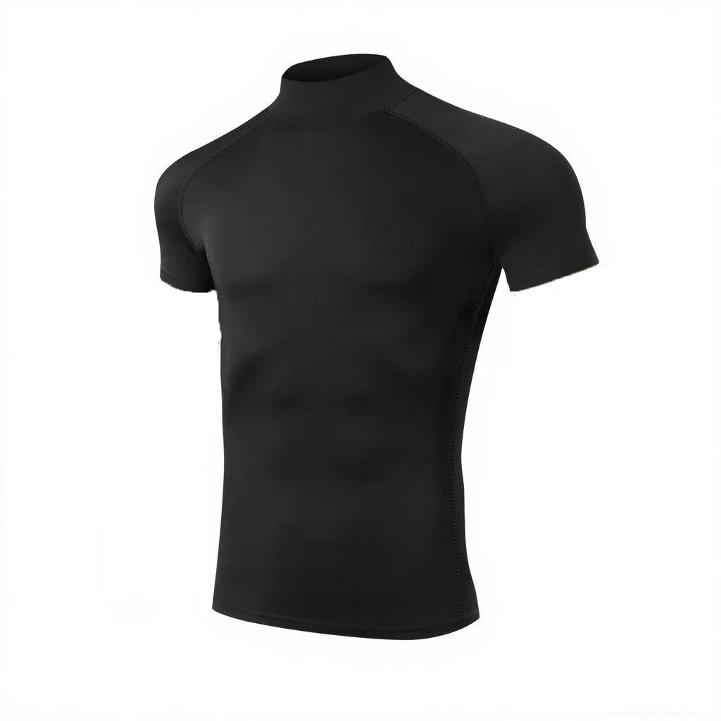 Mens Compression Workout Shirt Quick Dry Sportswear Short Sleeve For Gym And Running