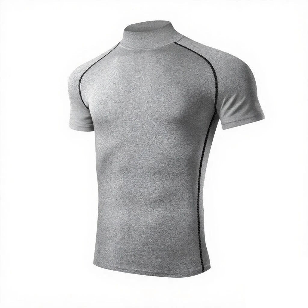 Mens Compression Workout Shirt Quick Dry Sportswear Short Sleeve For Gym And Running