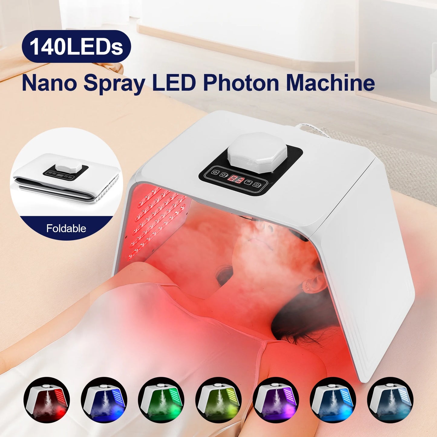 Foreverlily 7 Colors LED Photon Therapy Device With Nano Spray