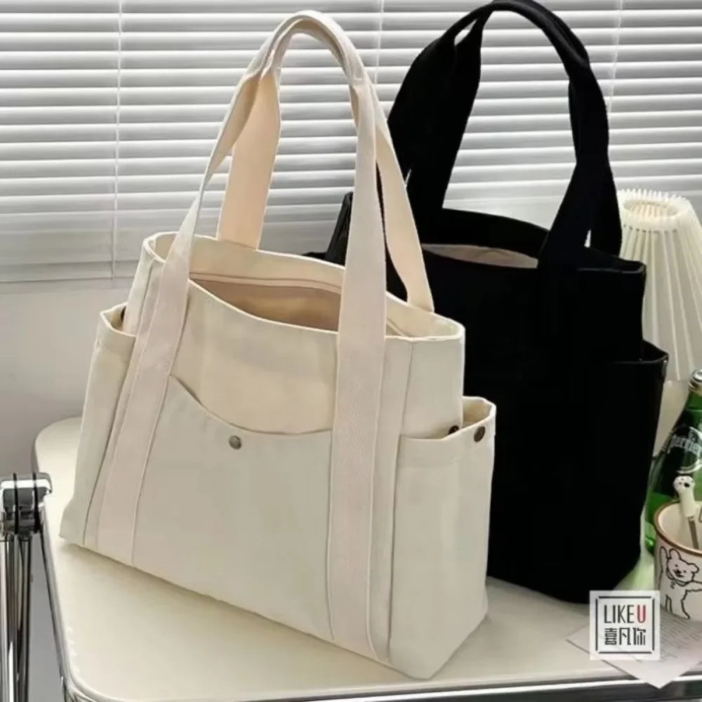 Canvas Tote Bag Large Capacity for Work and School Use