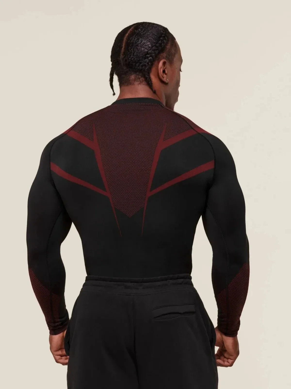 Mens Fitness Training Suit Elastic Round Neck Gym Wear Print