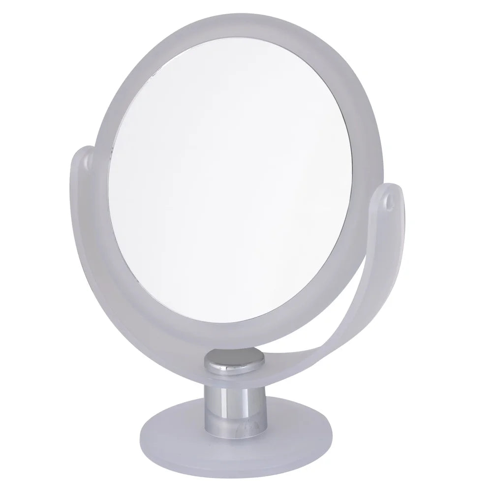 Dual Sided 10X Magnifying Freestanding Vanity Mirror Rubberized Desktop Makeup Mirror Dressing Table and Office Desk