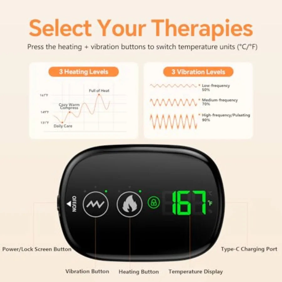 High Concerned Cordless Heating Pad for Back Massage with Vibration