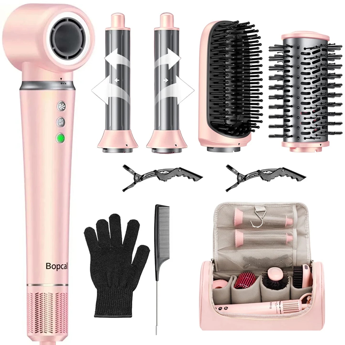 BOPCAL 5 in 1 HairStyler Travel Case 1200W DryerSystem