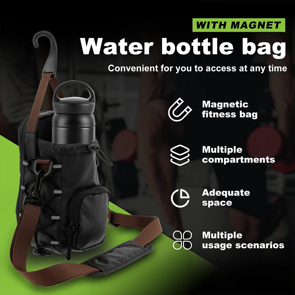 APWIKOGER Magnetic Gym Chest Pouch With Water Bottle Carrier