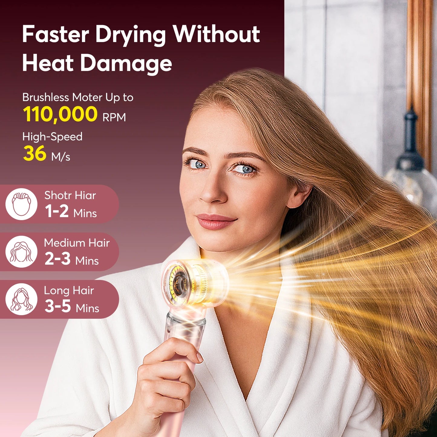 BOPCAL 5 in 1 HairStyler Travel Case 1200W DryerSystem