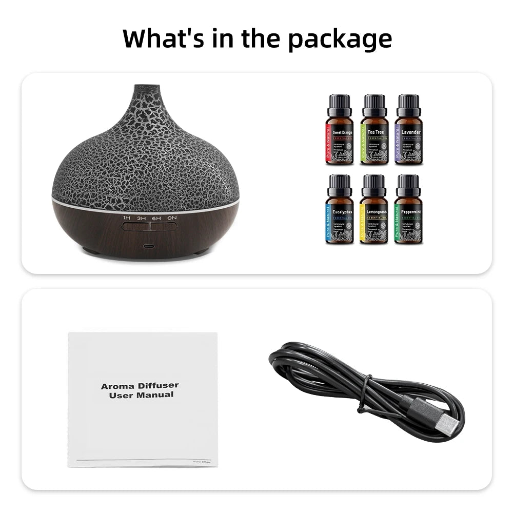 Miflame Ultrasonic Humidifier Aromatherapy Diffuser With LED Lights