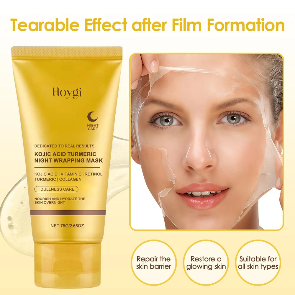 Kojic Acid Turmeric Nightly Peel Off Mask For Glowing Skin