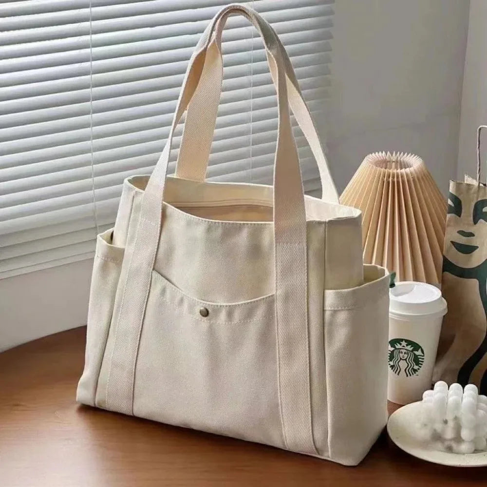 Canvas Tote Bag Large Capacity for Work and School Use