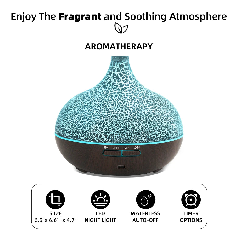 Miflame Ultrasonic Humidifier Aromatherapy Diffuser With LED Lights