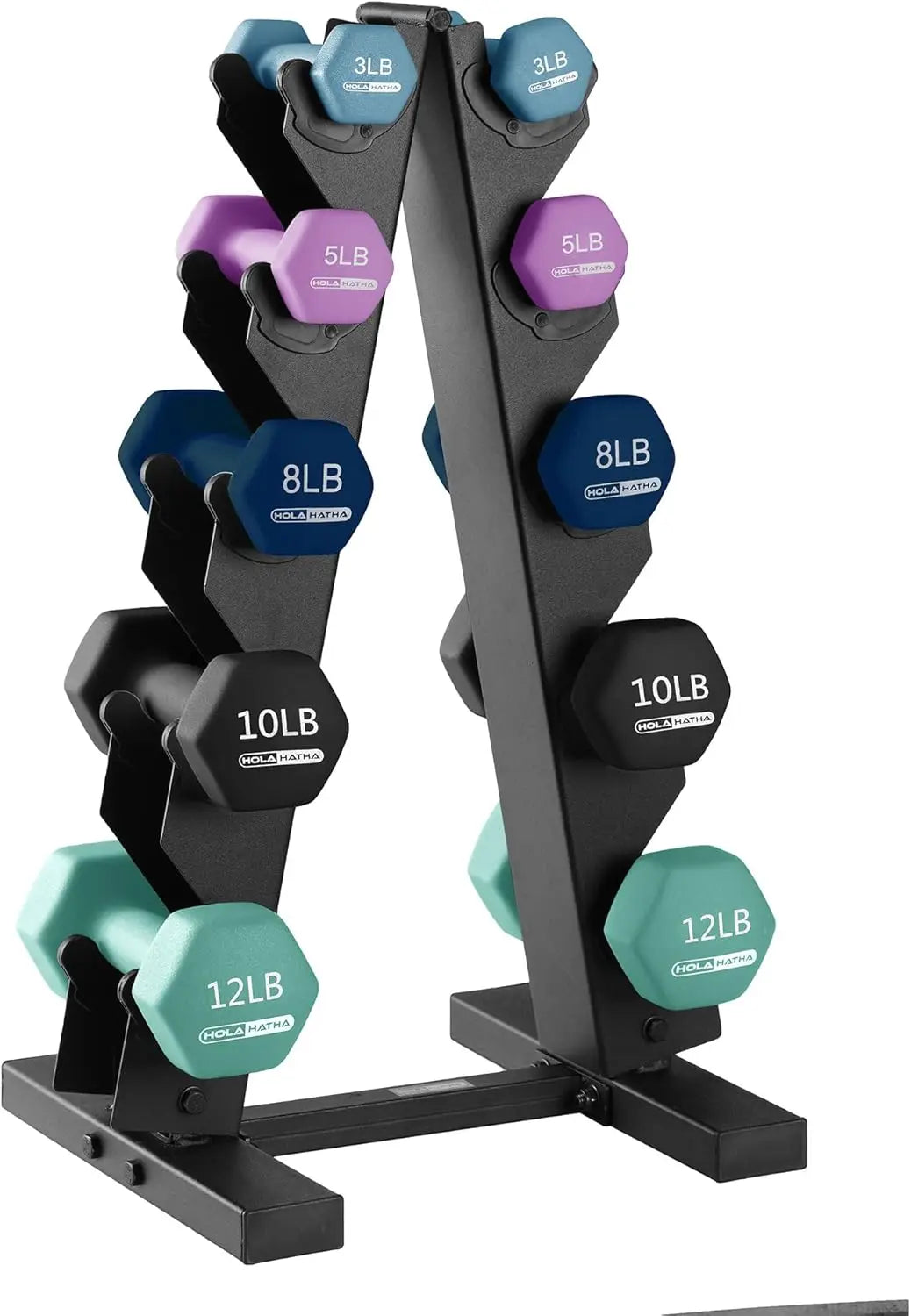 Neoprene Dumbbell Set With Rack For Home Workouts Toning