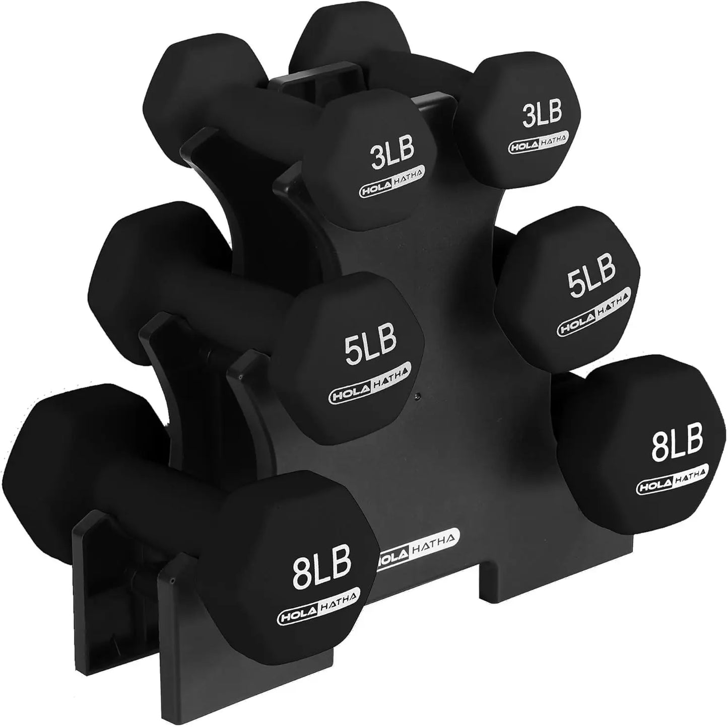 Neoprene Dumbbell Set With Rack For Home Workouts Toning