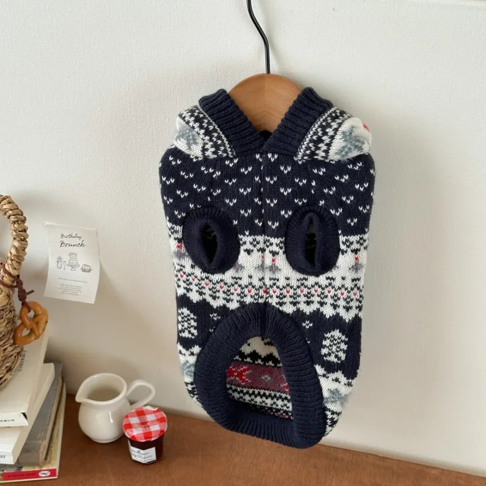 Zhejiang Christmas Hooded Sweater for Dogs and Cats Pet Clothes