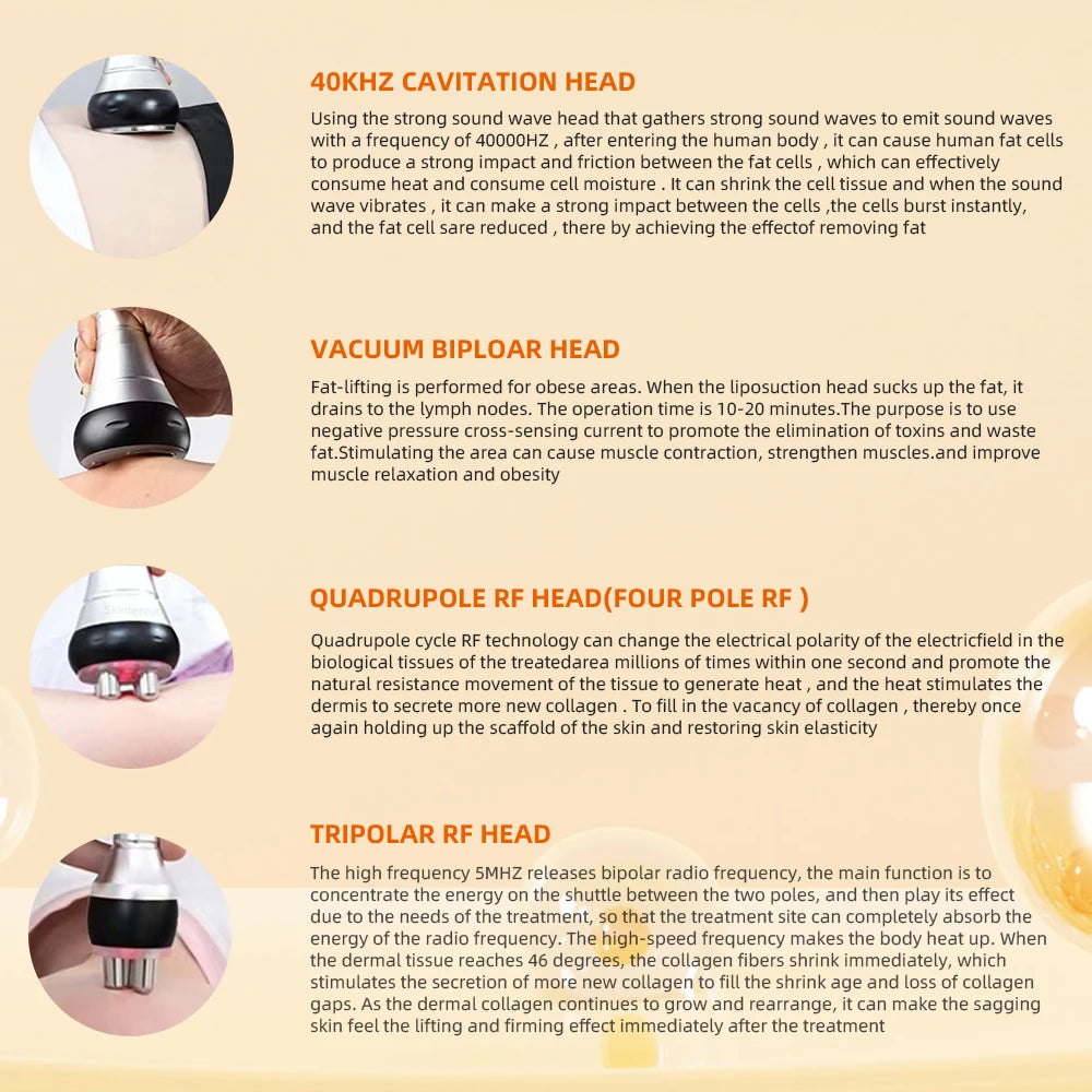 Misshear 4in1 Cavitation Ultrasonic Slimming Machine Vacuum Suction