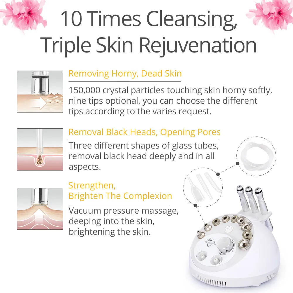 Professional Diamond Microdermabrasion Machine For Facial Peeling Skin Care Blackhead Removel Water Spray Exfoliation Machine 07