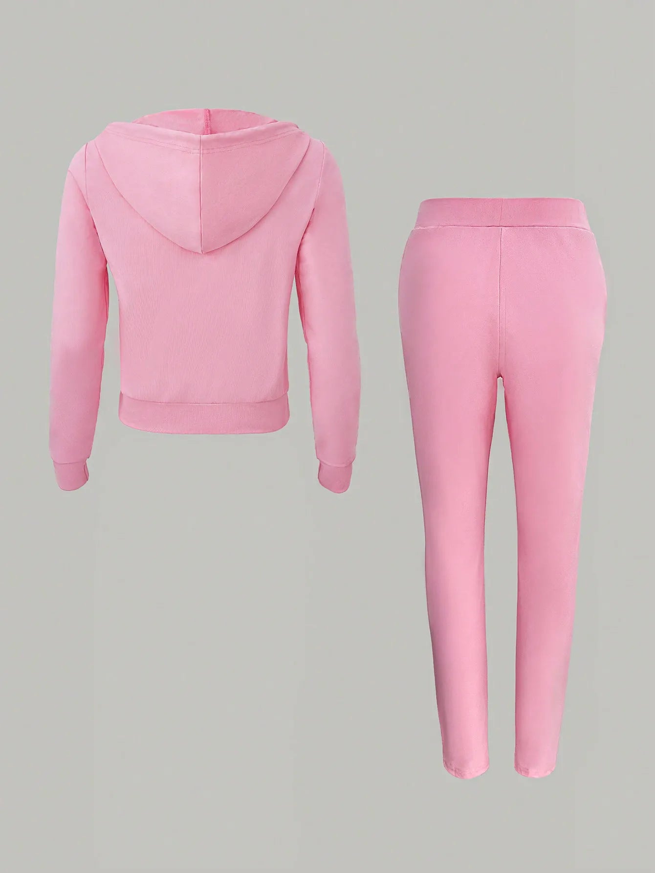 Women's Pink Zipper Hoodie and Jogger Sportswear Set