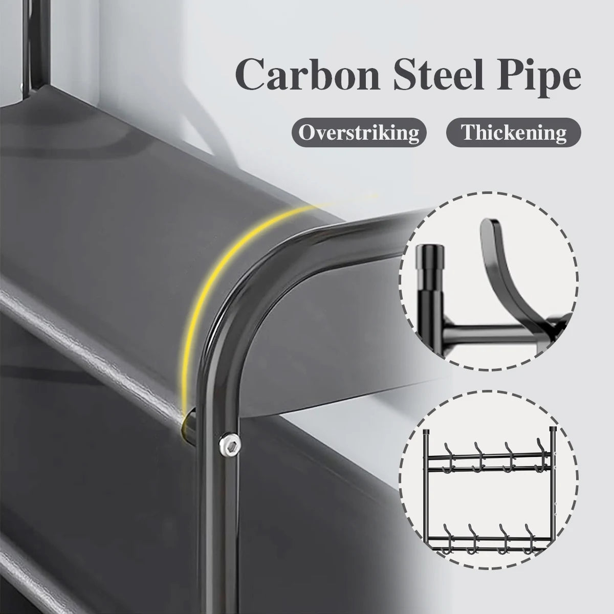 Metal Floor Coat Rack With Integrated Shoe And Hat Storage