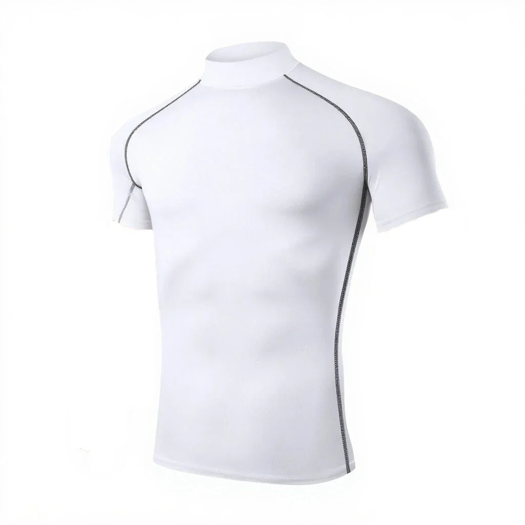 Mens Compression Workout Shirt Quick Dry Sportswear Short Sleeve For Gym And Running