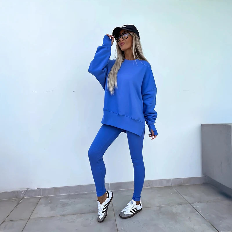 Women Sports Hoodie Set For Spring Autumn Yoga Two Piece